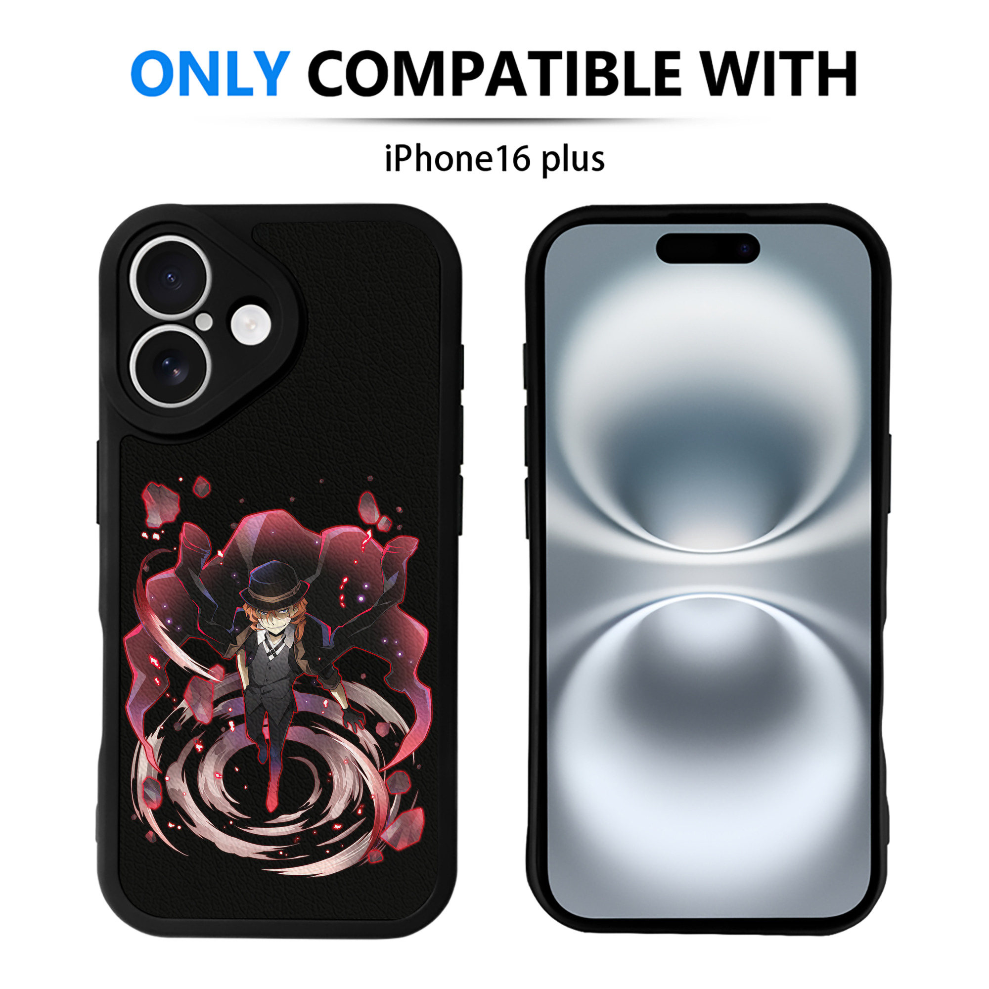 （画像用） 文豪ストレイドッグス Bungo Stray Dogs 【iPhone 16シリーズ対応】シリコンスマホケース（レザー調） 材質：シリコン